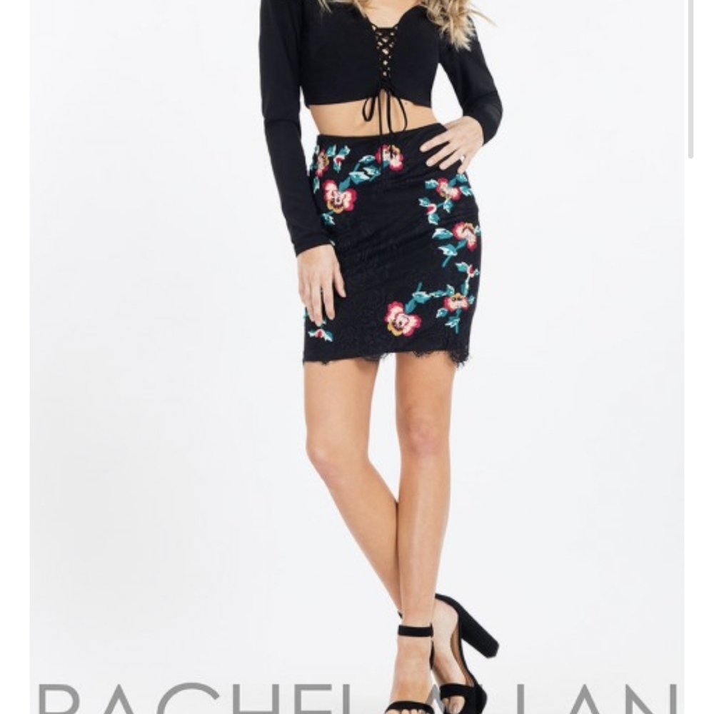 Rachel Allan Black Floral Women's Skirt